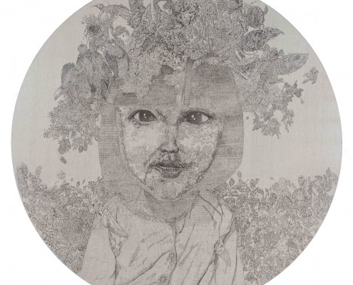 Cheong Kiet Cheng - A Song for You and I (2019) , Ink on canvas, 150cm diameter