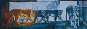 Chin Kong Yee - Tiger 2010 (2010) | Oil on canvas; 100cm x 300cm