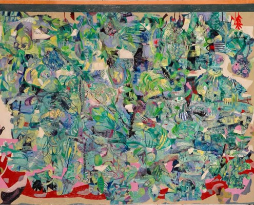 Packed, stacked within the kitchen (2006) Oil on canvas; 183cm x 138cm
