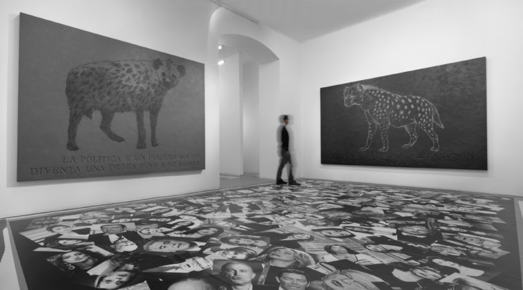 Politicamente Parlando (2014) installation view at Gallery Bianconi, Milan