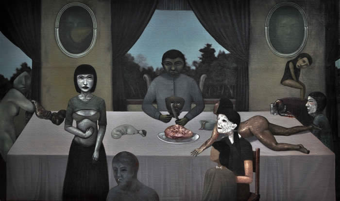 Gan Tee Sheng - Head of Family (2011) | Oil on canvas; 120cm x 200cm