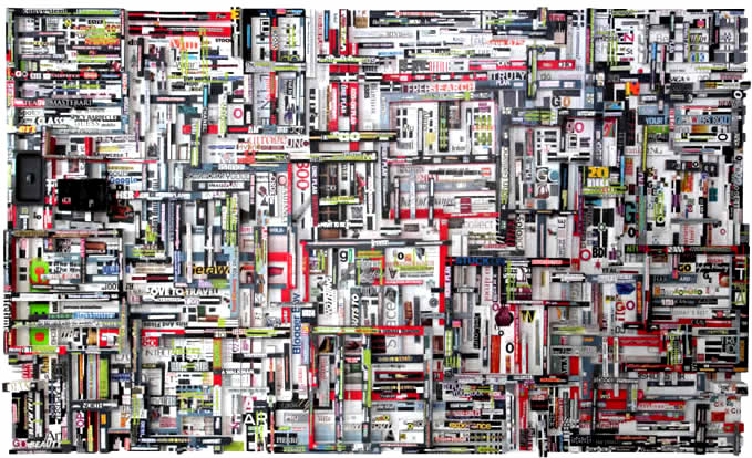 Choy Chun Wei - Architecture of Desire (2011) | Mixed media and collage on wood; 108cm x 181cm