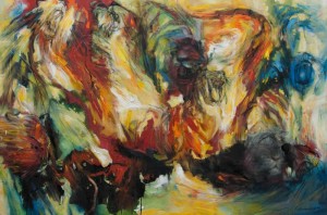 Yusof Ghani - Eye of the Tiger I (2009) | Oil on canvas; 122cm x 183cm