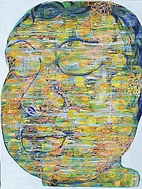 Wisdom: ‘Emerging Promises’ is the artwork of Yau Bee Ling, who expresses wisdom through a serene painting of a face with Buddha-like features.