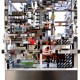 choy chun wei - shopping ghettos, acrylic medium, oil . collage on wood on stainless steel base, 53 x 47 x 48cm, 2010