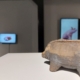 Installation view: Heather Dewey-Hagborg - Hybrid: an Interspecies opera | Single channel film and 3d-printed ceramic sculptures with cast glass pedestal surface